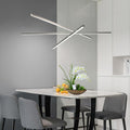 Pendant Lighting Fixture In Silver Integrated Led Chrome Modern Aluminium Iron