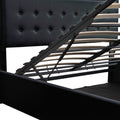 3 Pieces Bedroom Sets,Queen Size Upholstered Bed With Led Lights,Hydraulic Storage System, Two Nightstands With Crystal Decoration,Black Queen Black 3 Piece Set Wood