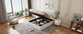 Queen Size Tufted Upholstered Platform Bed With Hydraulic Storage System,Pu Storage Bed With Led Lights,White White Pu