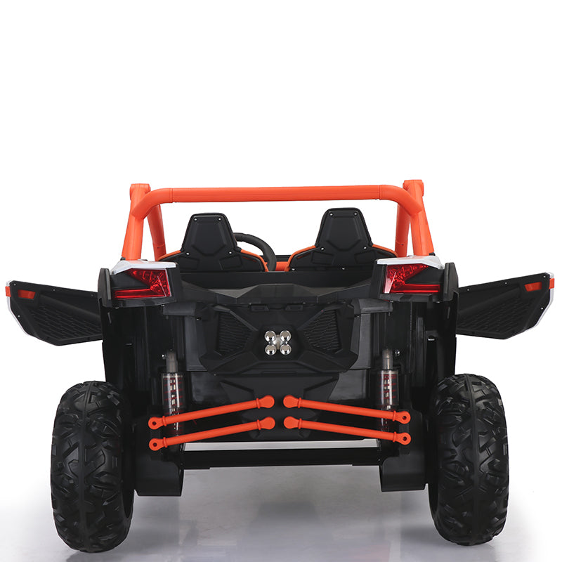 24V7A 200W*2 Super Powerfour Wheel Shock Absorber With High And Low Speed Usb Bluetooth Music Kids Ride On Carelectric Car For Children Orange 200 Lbs & Over 13 Years And Up Iron Plastic Outdoor