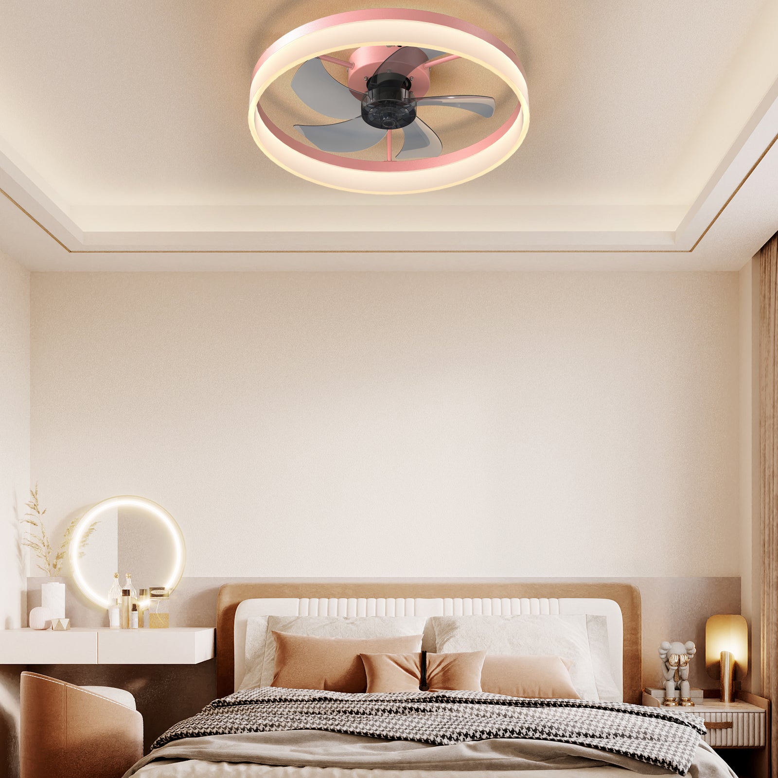 Ceiling Fans With Lights Dimmable Led Embedded Installation Of Thin Modern Ceiling Fans Pink Pink Modern Abs