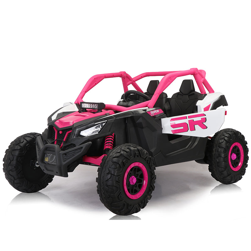 24V7A 200W*2 Super Powerfour Wheel Shock Absorber With High And Low Speed Usb Bluetooth Music Kids Ride On Carelectric Car For Children Pink 200 Lbs & Over 13 Years And Up Iron Plastic Outdoor