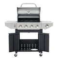 Propane Grill 4 Burner Barbecue Grill Stainless Steel Gas Grill With Side Burner, 46,500 Btu Outdoor Cooking, Patio, Garden Barbecue Grill, Black And Silver Silver Stainless Steel