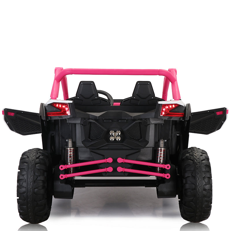 24V7A 200W*2 Super Powerfour Wheel Shock Absorber With High And Low Speed Usb Bluetooth Music Kids Ride On Carelectric Car For Children Pink 200 Lbs & Over 13 Years And Up Iron Plastic Outdoor