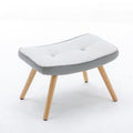 Wooden Step Ottoman,Wooden Step Stool For Adults,Square Cushion Foot Stool,Small Stool With Non Slip Pad,Wood Stool Suitable For Bedroom, Living Room And Kitchen Light Grey Light Gray Foam Linen