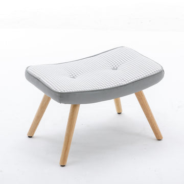 Wooden Step Ottoman,Wooden Step Stool For Adults,Square Cushion Foot Stool,Small Stool With Non Slip Pad,Wood Stool Suitable For Bedroom, Living Room And Kitchen Light Grey Light Gray Foam Linen