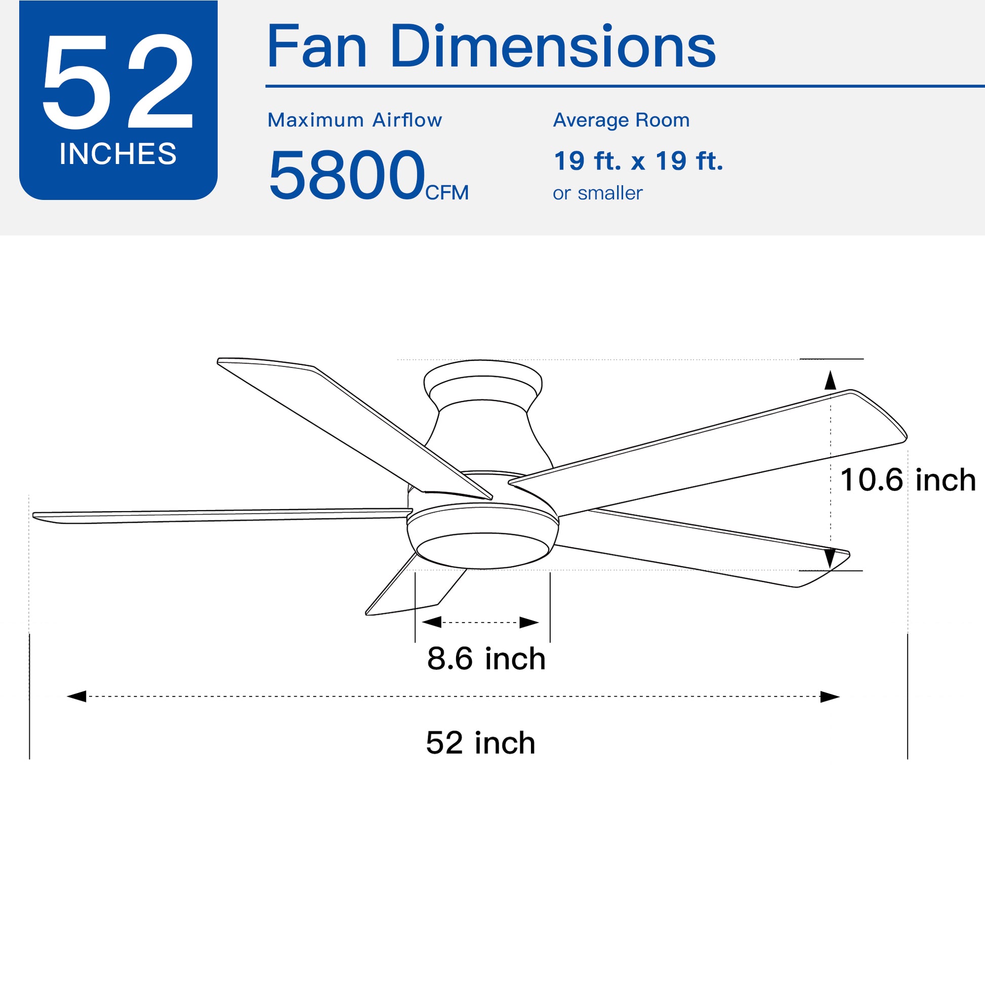 52" Low Profile Ceiling Fan In Brushed Nickel With Silver Blades Silver American Design Plywood Metal & Wood