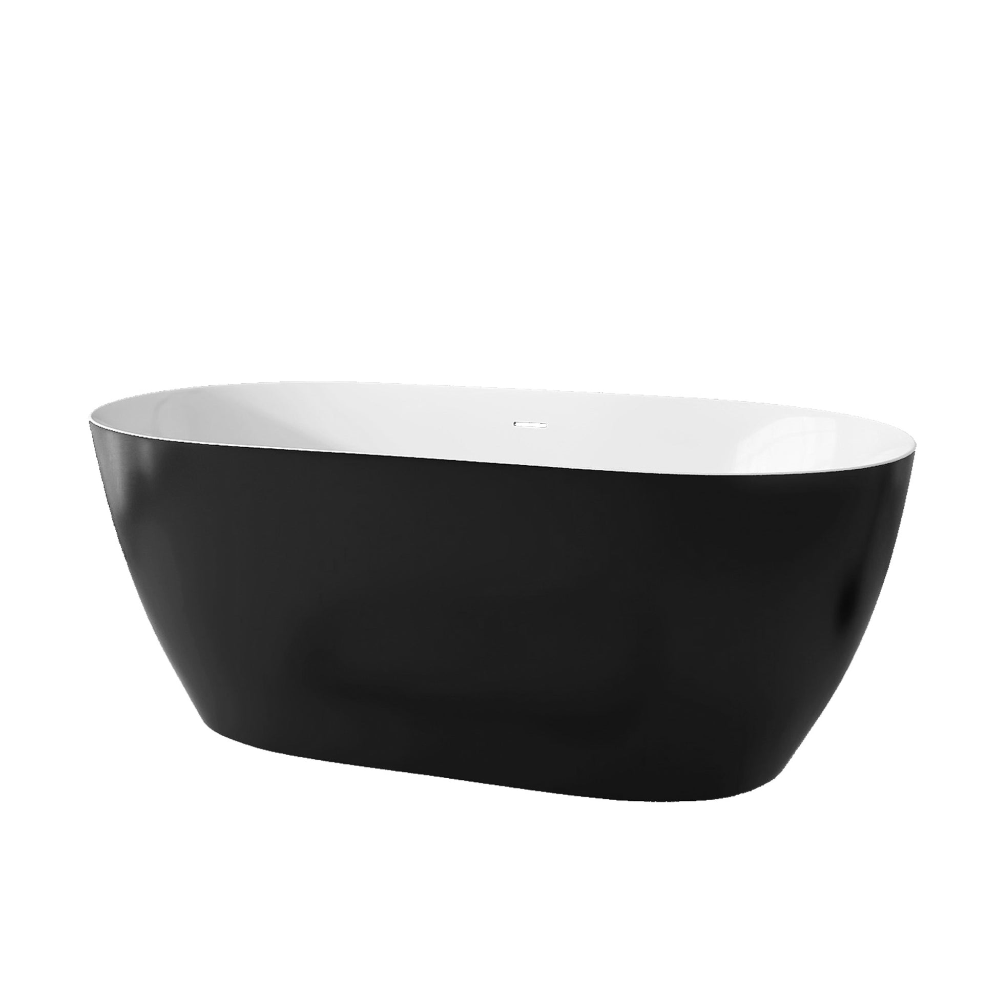 59" Acrylic Free Standing Tub Classic Oval Shape Soaking Tub Adjustable Freestanding Bathtub With Integrated Slotted Overflow And Chrome Pop Up Drain Anti Clogging Matte Black Matte Black Oval Bathroom Freestanding Tubs Polished 59 61 In Modern Soaking