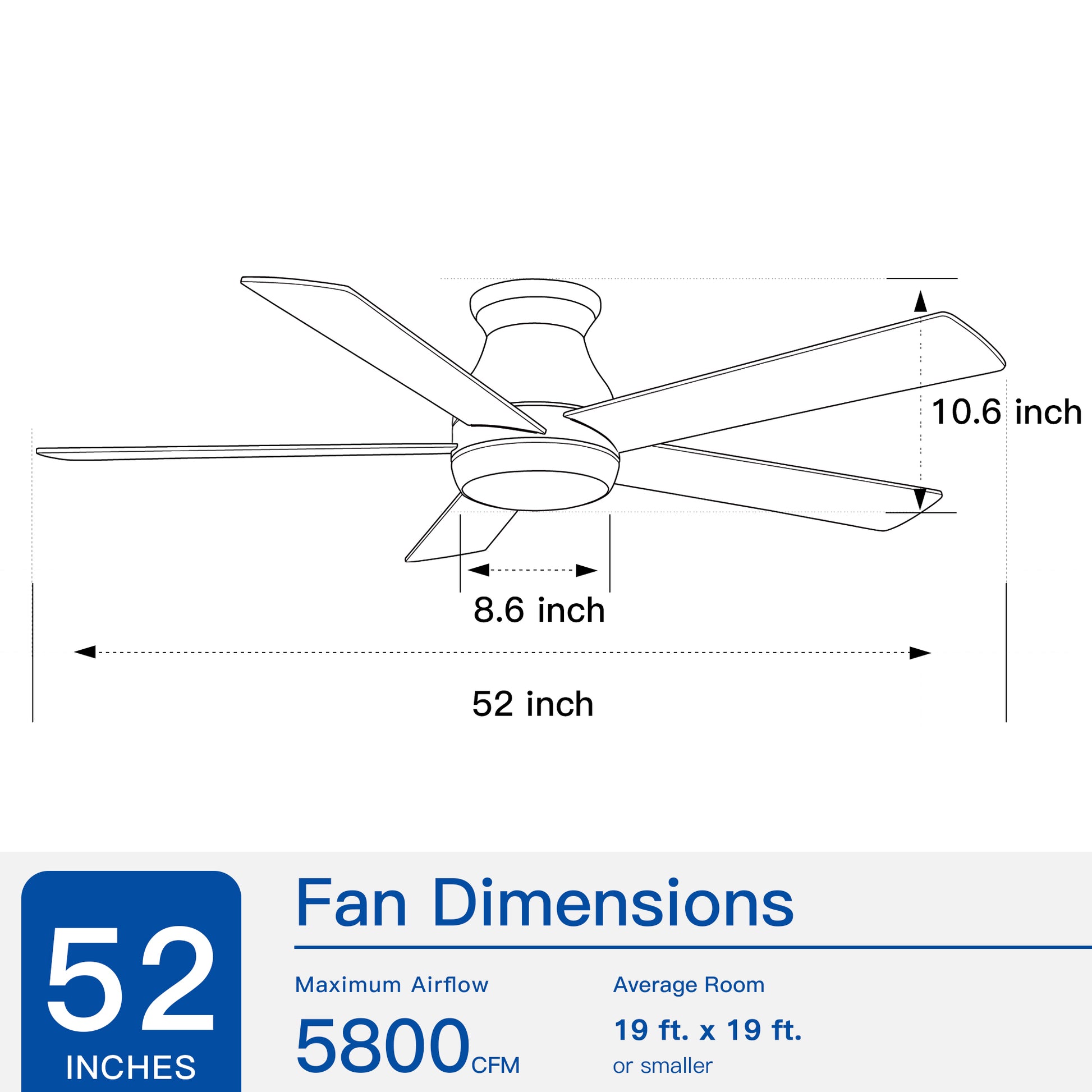 52" Low Profile Ceiling Fan In Brushed Nickel With Silver Blades Silver American Design Plywood Metal & Wood