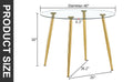 A Glass Tabletop With A Diameter Of 40 Inches And A Modern Minimalist Circular Dining Table With Gold Plated Metal Legs. 40 '* 40' * 30 ' Dt 1164 Golden Metal