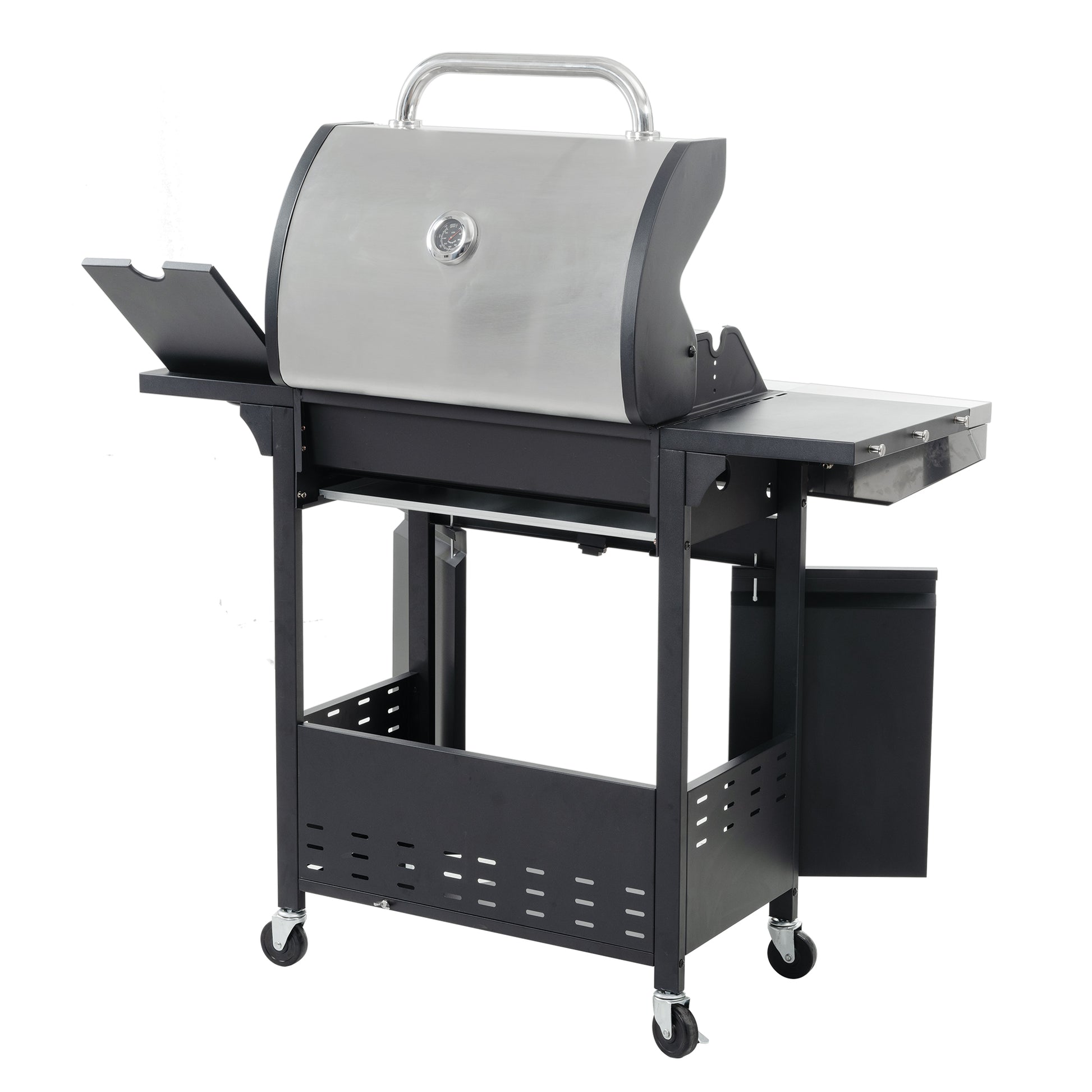 Propane Grill 4 Burner Barbecue Grill Stainless Steel Gas Grill With Side Burner, 46,500 Btu Outdoor Cooking, Patio, Garden Barbecue Grill, Black And Silver Silver Stainless Steel