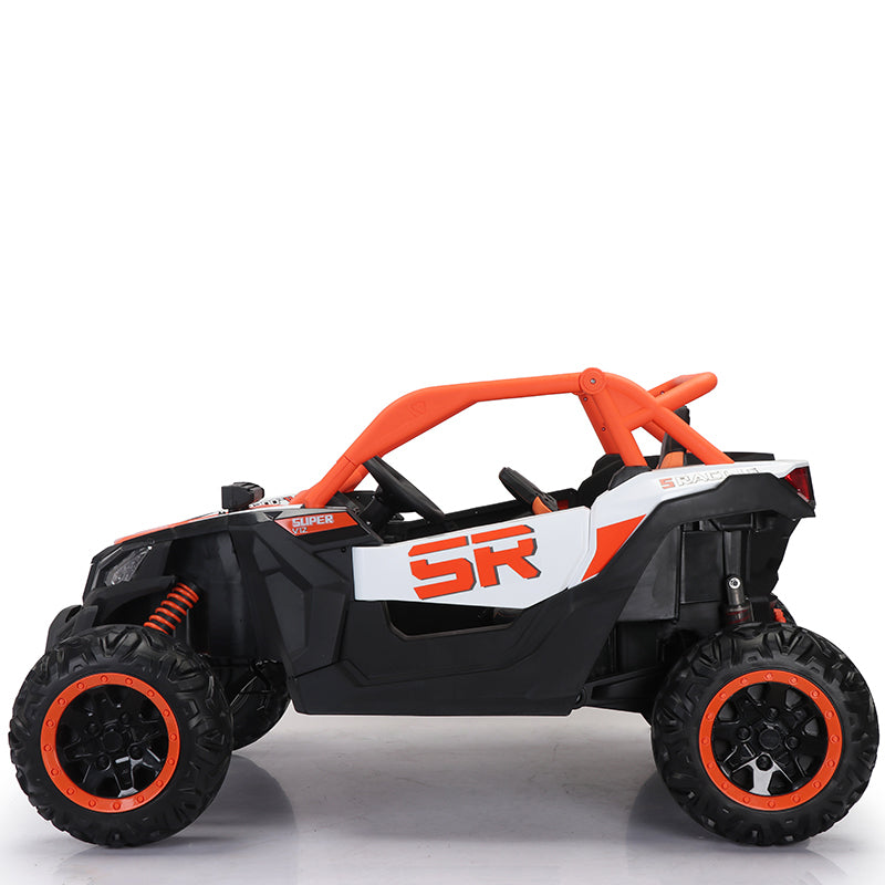 24V7A 200W*2 Super Powerfour Wheel Shock Absorber With High And Low Speed Usb Bluetooth Music Kids Ride On Carelectric Car For Children Orange 200 Lbs & Over 13 Years And Up Iron Plastic Outdoor