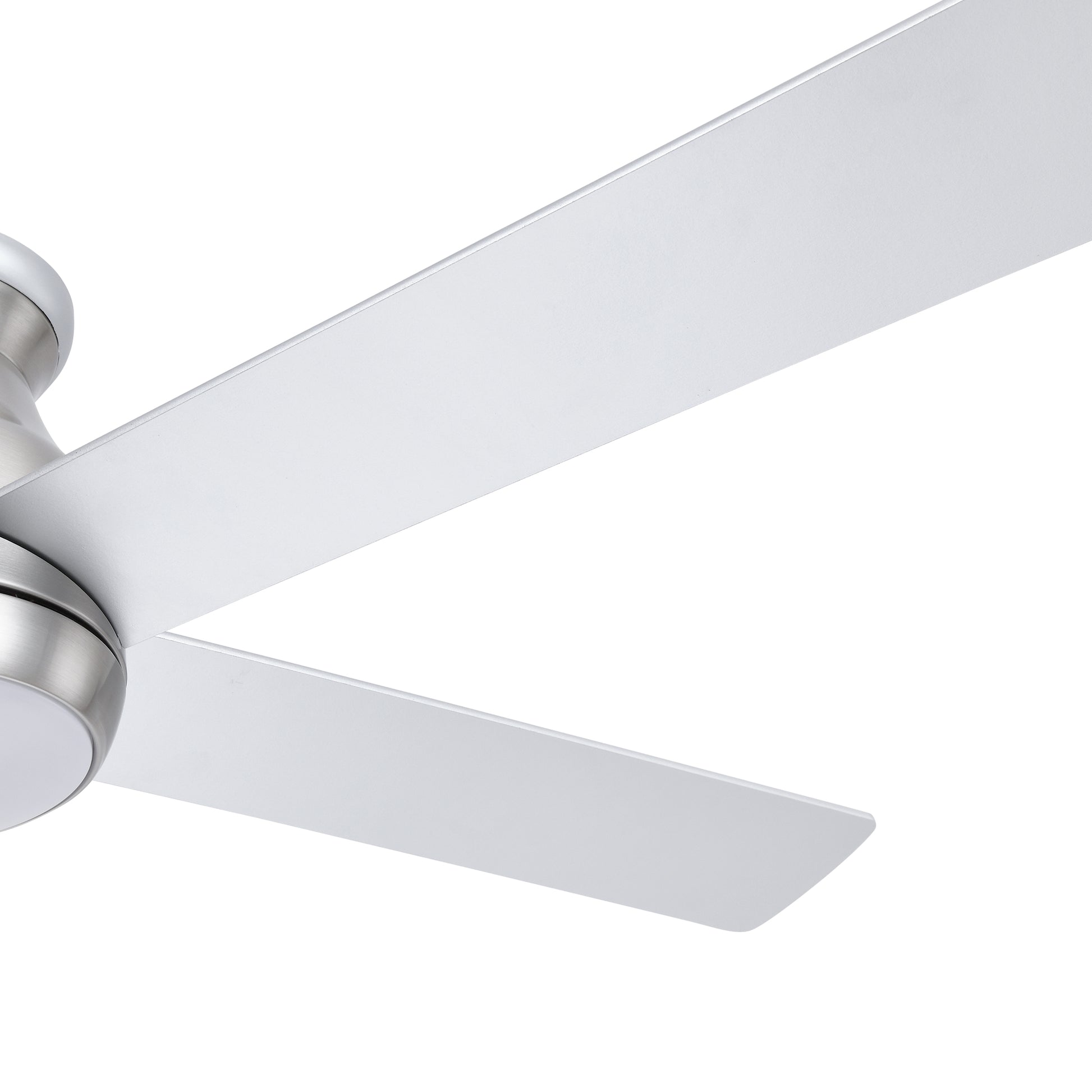 52" Low Profile Ceiling Fan In Brushed Nickel With Silver Blades Silver American Design Plywood Metal & Wood