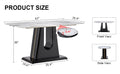 A Modern, Minimalist, And Luxurious Dining Table With A White Imitation Marble Tabletop And Mdf Legs With U Shaped Brackets. Tables In Restaurants And Living Rooms 63
