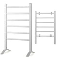 Electric Heated Towel Rack For Bathroom, Wall Mounted Towel Warmer, 6 Stainless Steel Bars Drying Rack Silver Aluminium