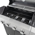 Propane Grill 4 Burner Barbecue Grill Stainless Steel Gas Grill With Side Burner, 46,500 Btu Outdoor Cooking, Patio, Garden Barbecue Grill, Black And Silver Silver Stainless Steel
