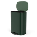 13 Gallon 50L Kitchen Foot Pedal Operated Soft Close Trash Can Stainless Steel Ellipse Bustbin Green Green Steel