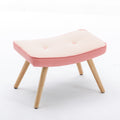 Wooden Step Ottoman,Wooden Step Stool For Adults,Square Cushion Foot Stool,Small Stool With Non Slip Pad,Wood Stool Suitable For Bedroom, Living Room And Kitchen Pink Pink Foam Linen
