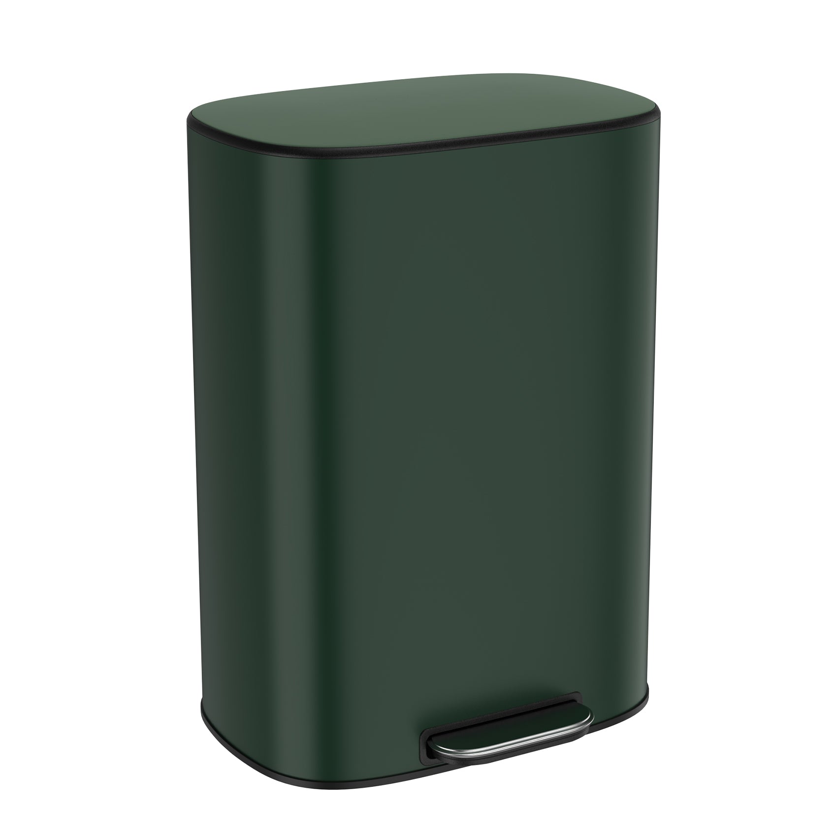 13 Gallon 50L Kitchen Foot Pedal Operated Soft Close Trash Can Stainless Steel Ellipse Bustbin Green Green Steel