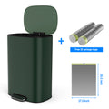 13 Gallon 50L Kitchen Foot Pedal Operated Soft Close Trash Can Stainless Steel Ellipse Bustbin Green Green Steel