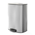 13 Gallon 50L Kitchen Foot Pedal Operated Soft Close Trash Can Stainless Steel Ellipse Bustbin S Silver Steel