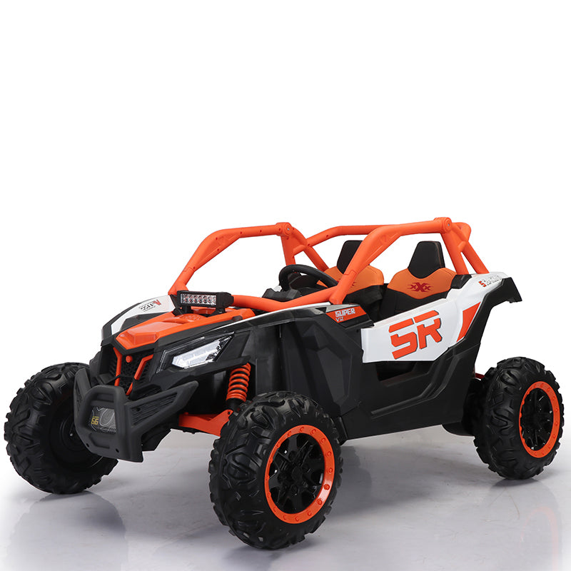 24V7A 200W*2 Super Powerfour Wheel Shock Absorber With High And Low Speed Usb Bluetooth Music Kids Ride On Carelectric Car For Children Orange 200 Lbs & Over 13 Years And Up Iron Plastic Outdoor