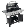 Propane Grill 4 Burner Barbecue Grill Stainless Steel Gas Grill With Side Burner, 46,500 Btu Outdoor Cooking, Patio, Garden Barbecue Grill, Black And Silver Silver Stainless Steel