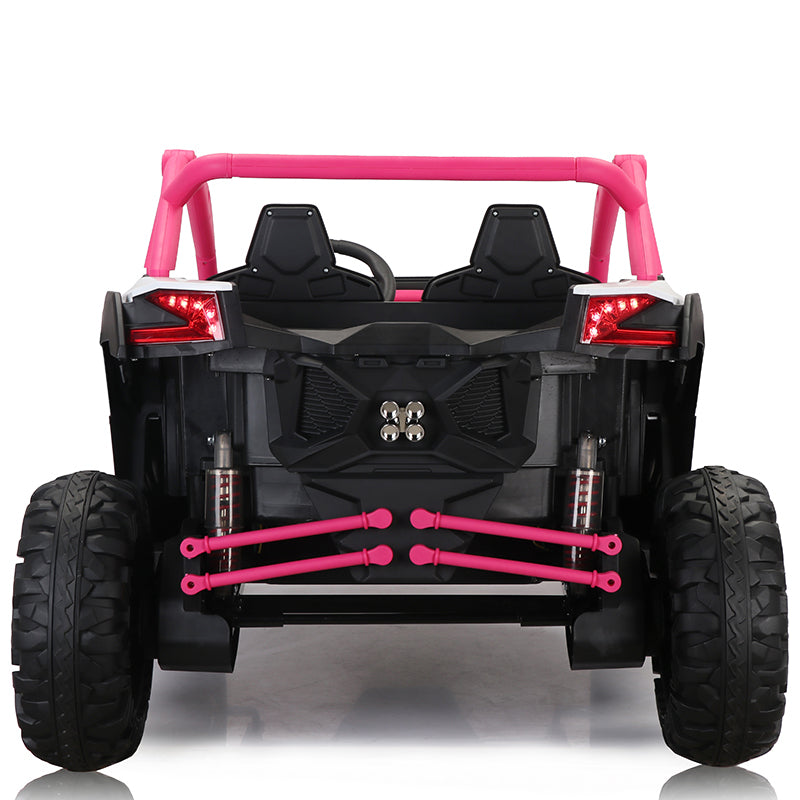 24V7A 200W*2 Super Powerfour Wheel Shock Absorber With High And Low Speed Usb Bluetooth Music Kids Ride On Carelectric Car For Children Pink 200 Lbs & Over 13 Years And Up Iron Plastic Outdoor