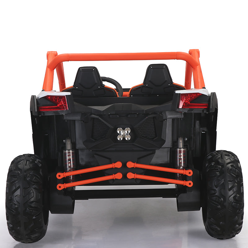 24V7A 200W*2 Super Powerfour Wheel Shock Absorber With High And Low Speed Usb Bluetooth Music Kids Ride On Carelectric Car For Children Orange 200 Lbs & Over 13 Years And Up Iron Plastic Outdoor