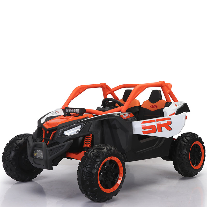 24V7A 200W*2 Super Powerfour Wheel Shock Absorber With High And Low Speed Usb Bluetooth Music Kids Ride On Carelectric Car For Children Orange 200 Lbs & Over 13 Years And Up Iron Plastic Outdoor