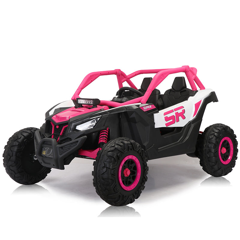 24V7A 200W*2 Super Powerfour Wheel Shock Absorber With High And Low Speed Usb Bluetooth Music Kids Ride On Carelectric Car For Children Pink 200 Lbs & Over 13 Years And Up Iron Plastic Outdoor