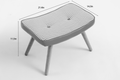 Wooden Step Ottoman,Wooden Step Stool For Adults,Square Cushion Foot Stool,Small Stool With Non Slip Pad,Wood Stool Suitable For Bedroom, Living Room And Kitchen Light Grey Light Gray Foam Linen