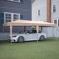 10'X20' Ez Pop Up Canopy Outdoor Portable Party Folding Tent With 6 Removable Sidewalls Carry Bag 6Pcs Weight Bag Beige Beige Metal