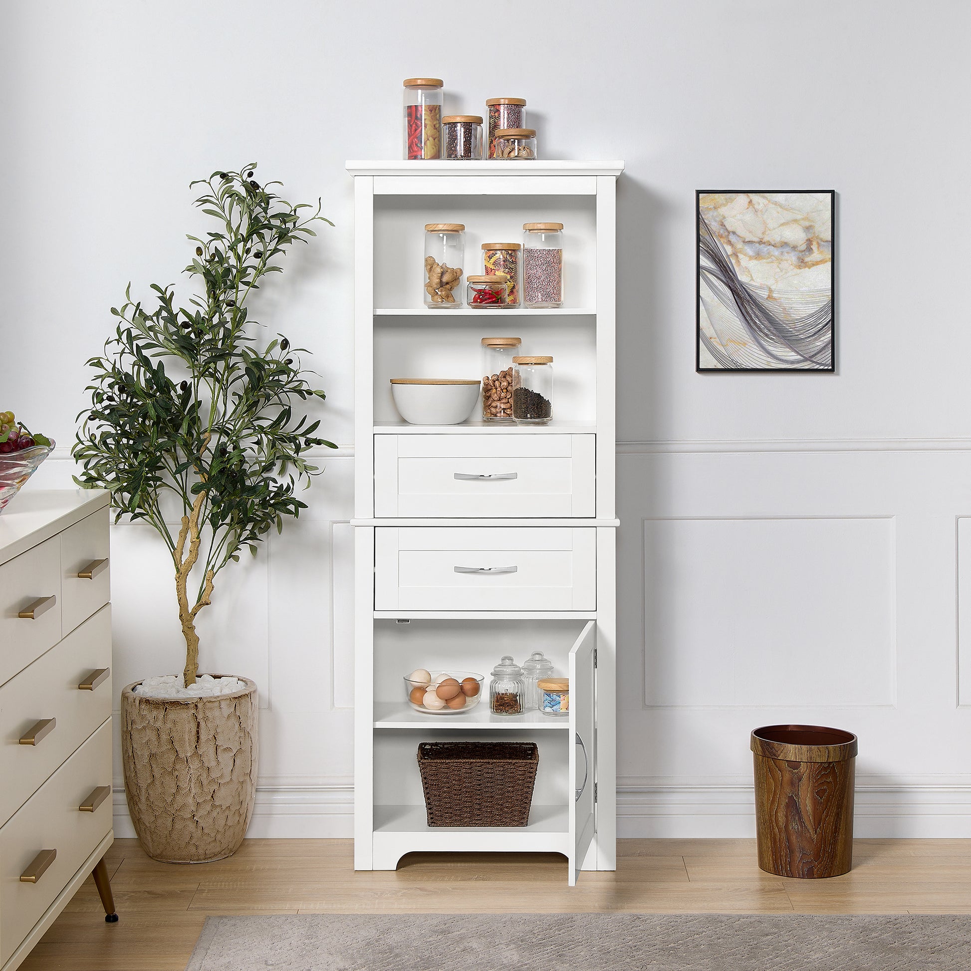 Bathroom Cabinets, Storage Cabinets, Cupboards, Storage Cabinets With Doors, Display Cabinets With Open Shelves, Freestanding Living Room Floor Cabinets, Home Office White Mdf