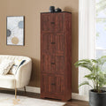 Tall Storage Cabinet With 8 Doors And 4 Shelves, Wall Storage Cabinet For Living Room, Kitchen, Office, Bedroom, Bathroom, Walnut Walnut Mdf Mdf