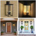 4 Light Black Outdoor Wall Light Black Modern Glass Iron