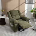 Massage Recliner,Power Lift Chair For Elderly With Adjustable Massage And Heating Function,Recliner Chair With Infinite Position And Side Pocket For Living Room ,Green Green Foam Corduroy