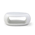 39.37'' Oval Coffee Table, Sturdy Fiberglass Table For Living Room, No Need Assembly White White Fiberglass