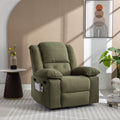 Massage Recliner,Power Lift Chair For Elderly With Adjustable Massage And Heating Function,Recliner Chair With Infinite Position And Side Pocket For Living Room ,Green Green Foam Corduroy