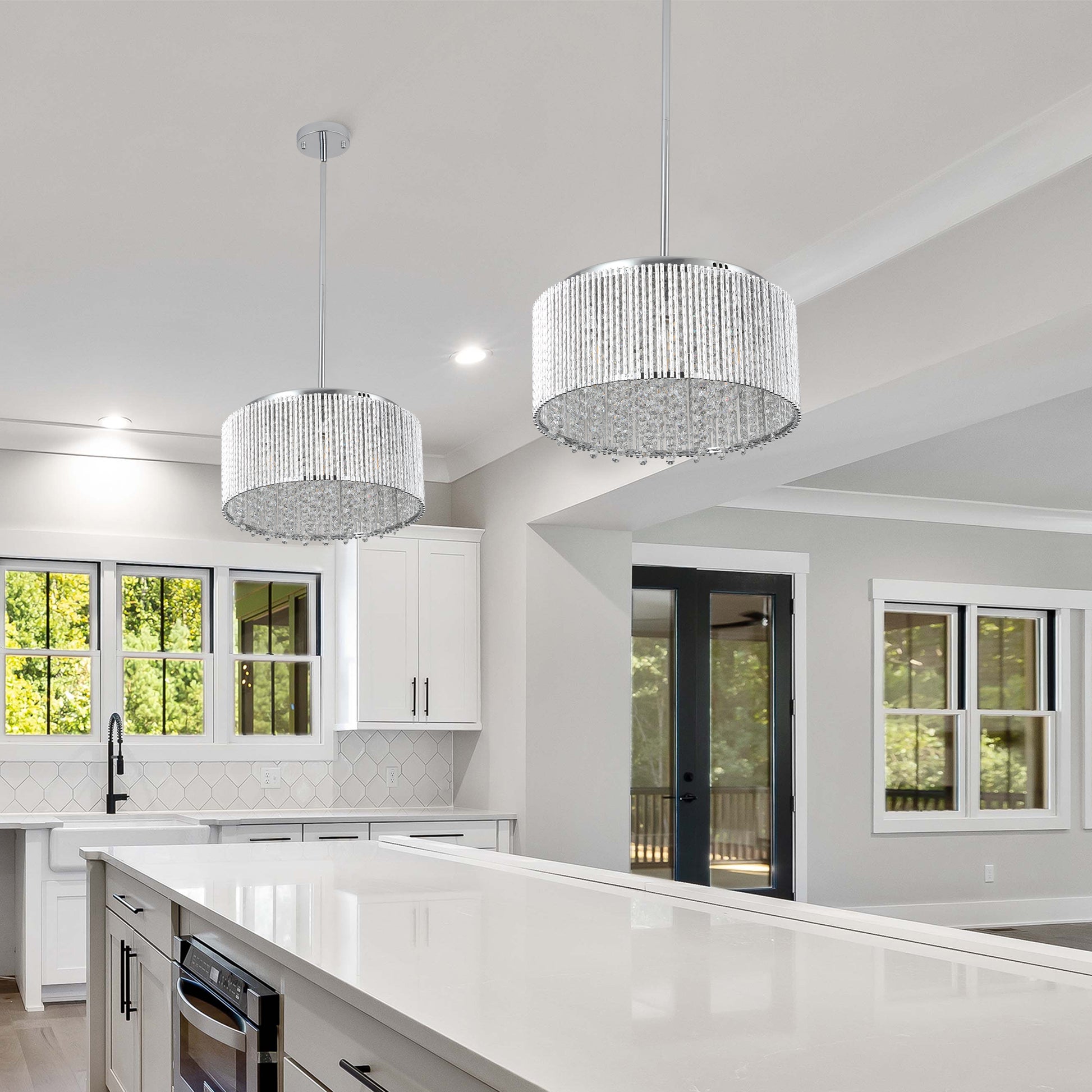Modern Crystal Chandelier For Living Room Round Cristal Lamp Luxury Home Decor Light Fixture Transparent Modern Crystal