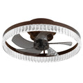 Ceiling Fans With Lights, Minimalist Ring Led Chandelier Fan With Remote Control Modern Ceiling Lamp For Bedroom Nursery Living Room Brown Iron