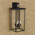 4 Light Black Outdoor Wall Light Black Modern Glass Iron