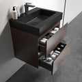 Bb02 24 109, Integrated Engineered Quartz Basin Without Drain And Faucet, Matt Black Color Matt Black Quartz