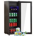 4.5Cu.Ft Mini Fridge, 0.3Cu.Ft Freezer, Up To 94 Cans Of Soda, Beer Or Wine. Silent, High Efficiency And Energy Saving Compressor, Led Lighting, 16.10