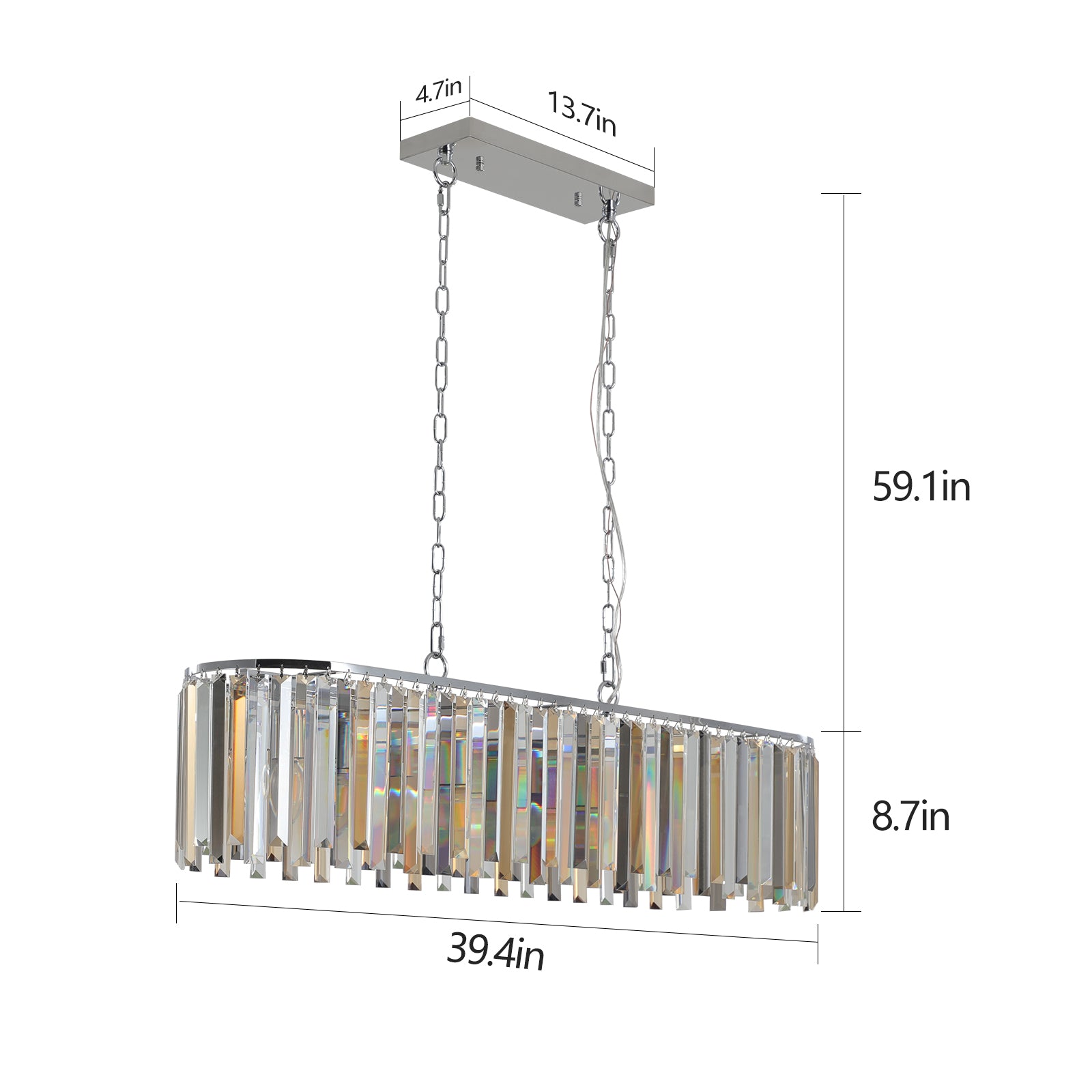 Modern Oval Crystal Ceiling Chandelier Luxury Home Decor Light Fixture Transparent Modern Crystal