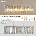 Modern Oval Crystal Ceiling Chandelier Luxury Home Decor Light Fixture Transparent Modern Crystal