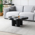 Cute Cloud Coffee Table For Living Room, Black ,35.43Inch Matt Black Primary Living Space Fiberglass