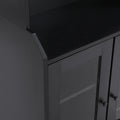 Elegant Tall Cabinet With Acrylic Board Door, Versatile Sideboard With Graceful Curves, Contemporary Bookshelf With Adjustable Shelves For Living Room, Black Freestanding 5 Or More Shelves Black Primary Living Space Open Storage Space Particle Board