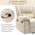 Massage Recliner,Power Lift Chair For Elderly With Adjustable Massage And Heating Function,Recliner Chair With Infinite Position And Side Pocket For Living Room ,Beige Beige Foam Corduroy