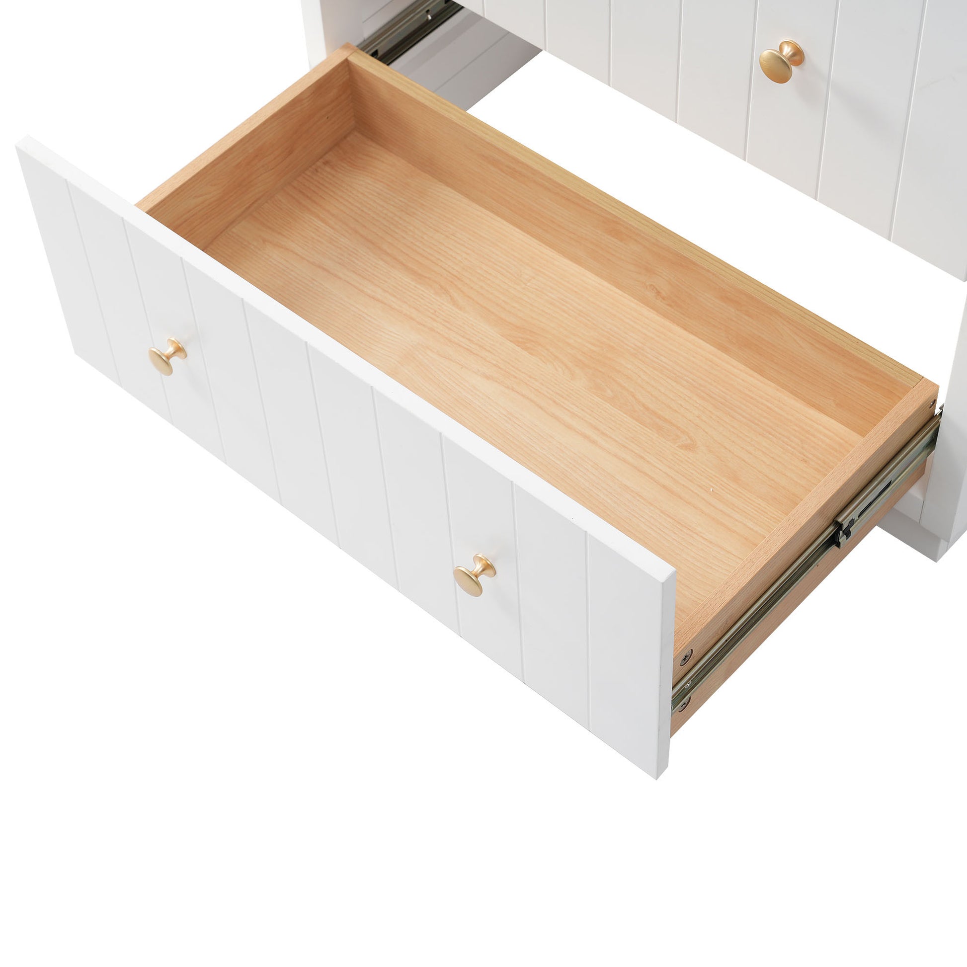 Cabinet Only 30" Bathroom Vanity Sink Not Included White Solid Wood Mdf